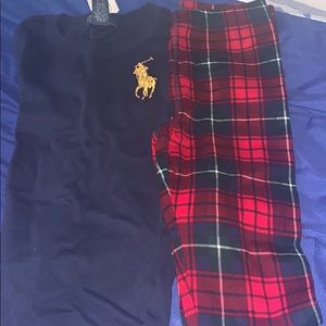 3piece polo long-sleeve pajamas set